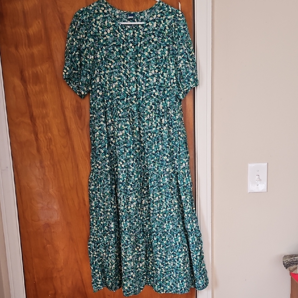 Old Navy Green Floral Misi Dress